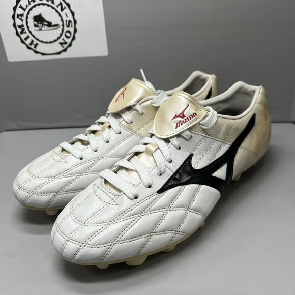 Mizuno GHOST Striker Elite Real Leather Gold Silver Men Sz 10.5 Preowned Vintage main image 8